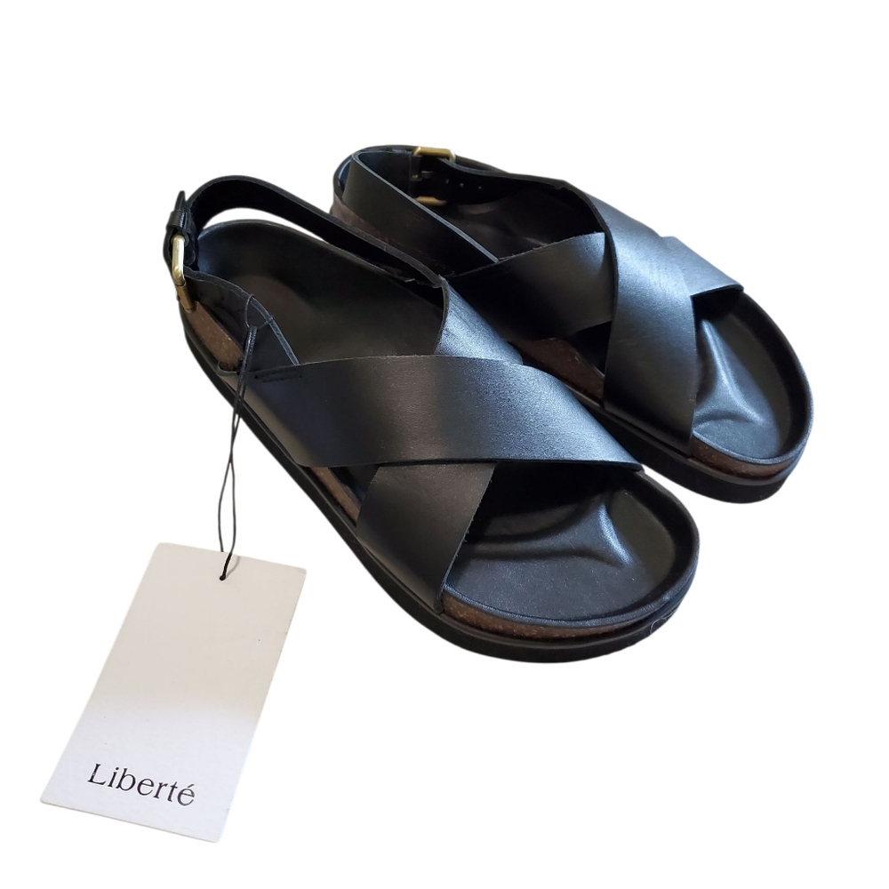 Liberté Leather Capri Sandal Wider Fit Black EU 39 US 8 - Picture 7 of 13